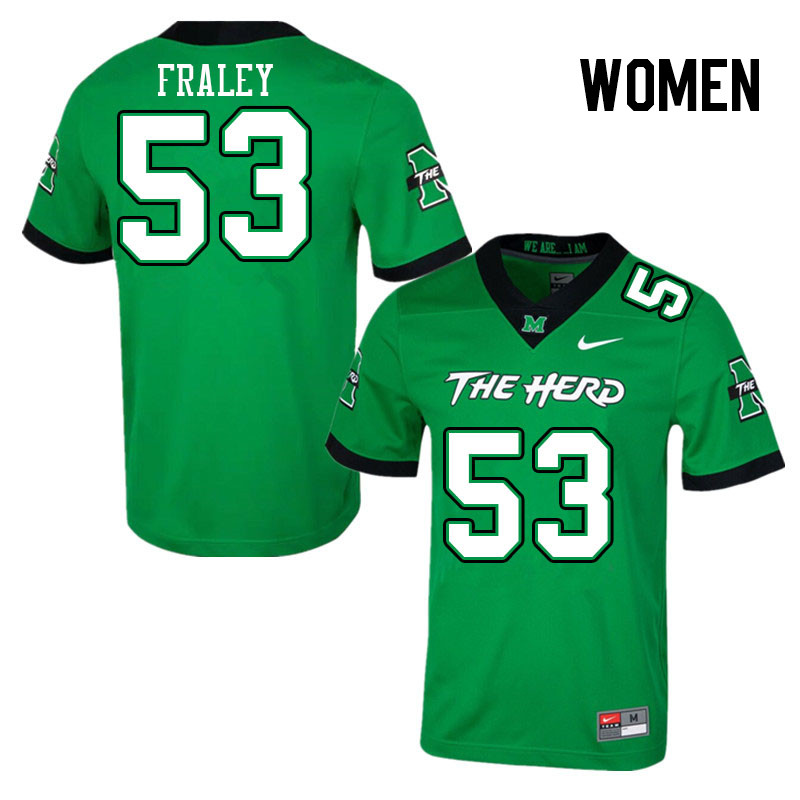 Women #53 Trent Fraley Marshall Thundering Herd College Football Jerseys Stitched-Green - Click Image to Close